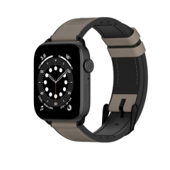 Ремешок SwitchEasy Hybrid для Apple Watch 7 45mm&amp;1~6, SE 38/40mm. Материал: силикон/натуральная кожа. Цвет: серый