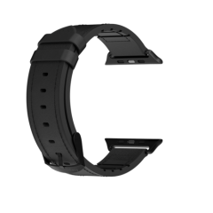 Ремешок SwitchEasy Hybrid для Apple Watch 7 45mm&amp;1~6, SE 42/44mm. Материал: силикон/натуральная кожа. Цвет: черный