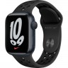 Часы Apple Watch Nike Series 7 GPS, 41mm Midnight Aluminium Case with Anthracite/Black Nike Sport Band,Корпус из алюминия цвета «темная ночь», спортивный ремешок Nike цвета антрацитовый/черный 41 мм 
