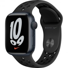 Часы Apple Watch Nike Series 7 GPS, 41mm Midnight Aluminium Case with Anthracite/Black Nike Sport Band,Корпус из алюминия цвета «темная ночь», спортивный ремешок Nike цвета антрацитовый/черный 41 мм 