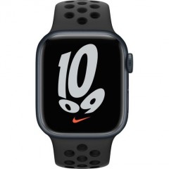 Часы Apple Watch Nike Series 7 GPS, 41mm Midnight Aluminium Case with Anthracite/Black Nike Sport Band,Корпус из алюминия цвета «темная ночь», спортивный ремешок Nike цвета антрацитовый/черный 41 мм 