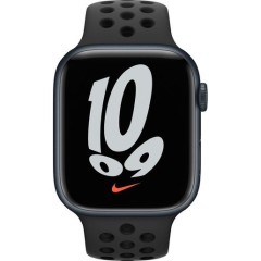 Часы Apple Watch Nike Series 7 GPS, 45mm Midnight Aluminium Case with Anthracite/Black Nike Sport Band,Корпус из алюминия цвета «темная ночь», спортивный ремешок Nike цвета антрацитовый/черный 45 мм 