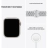 Часы Apple Watch Nike Series 7 GPS, 45mm Starlight Aluminium Case with Pure Platinum/Black Nike Sport Band,Корпус из алюминия цвета «сияющая звезда», спортивный ремешок Nike цвета чистая платина/ черный 45 мм