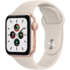 Часы Apple Watch SE GPS, 40mm Gold Aluminium Case with Starlight Sport Band, Корпус из алюминия золотого цвета, спортивный ремешок цвета «сияющая звезда» 40 мм
