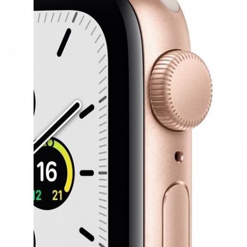 Часы Apple Watch SE GPS, 40mm Gold Aluminium Case with Starlight Sport Band, Корпус из алюминия золотого цвета, спортивный ремешок цвета «сияющая звезда» 40 мм