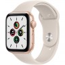 Часы Apple Watch SE GPS, 44mm Gold Aluminium Case with Starlight Sport Band,Корпус из алюминия золотого цвета, спортивный ремешок цвета «сияющая звезда» 44 мм