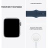 Часы Apple Watch SE GPS, 44mm Silver Aluminium Case with Abyss Blue Sport Band,Корпус из серебристого алюминия, спортивный ремешок цвета «синий омут» 44 мм 