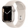 Часы Apple Watch Series 7 GPS, 41mm Starlight Aluminium Case with Starlight Sport Band,Корпус из алюминия цвета «сияющая звезда», спортивный ремешок цвета «сияющая заря» 41 мм 