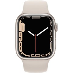 Часы Apple Watch Series 7 GPS, 41mm Starlight Aluminium Case with Starlight Sport Band,Корпус из алюминия цвета «сияющая звезда», спортивный ремешок цвета «сияющая заря» 41 мм 
