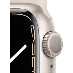 Часы Apple Watch Series 7 GPS, 41mm Starlight Aluminium Case with Starlight Sport Band,Корпус из алюминия цвета «сияющая звезда», спортивный ремешок цвета «сияющая заря» 41 мм 