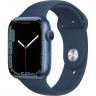 Часы Apple Watch Series 7 GPS, 45mm Blue Aluminium Case with Abyss Blue Sport Band,Корпус из алюминия синего цвета, спортивный ремешок цвета «синий омут» 45 мм 