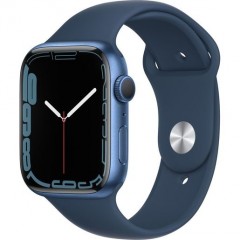 Часы Apple Watch Series 7 GPS, 45mm Blue Aluminium Case with Abyss Blue Sport Band,Корпус из алюминия синего цвета, спортивный ремешок цвета «синий омут» 45 мм 