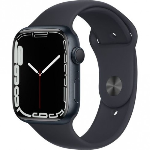 Часы Apple Watch Series 7 GPS, 45mm Midnight Aluminium Case with Midnight Sport Band,Корпус из алюминия цвета «темная ночь», спортивный ремешок цвета «темная ночь» 45 мм 