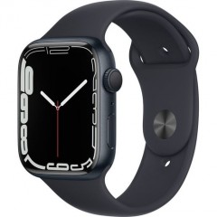 Часы Apple Watch Series 7 GPS, 45mm Midnight Aluminium Case with Midnight Sport Band,Корпус из алюминия цвета «темная ночь», спортивный ремешок цвета «темная ночь» 45 мм 