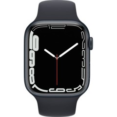 Часы Apple Watch Series 7 GPS, 45mm Midnight Aluminium Case with Midnight Sport Band,Корпус из алюминия цвета «темная ночь», спортивный ремешок цвета «темная ночь» 45 мм 