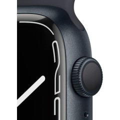 Часы Apple Watch Series 7 GPS, 45mm Midnight Aluminium Case with Midnight Sport Band,Корпус из алюминия цвета «темная ночь», спортивный ремешок цвета «темная ночь» 45 мм 