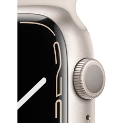 Часы Apple Watch Series 7 GPS, 45mm Starlight Aluminium Case with Starlight Sport Band,Корпус из алюминия цвета «сияющая звезда», спортивный ремешок цвета «сияющая заря» 45 мм 